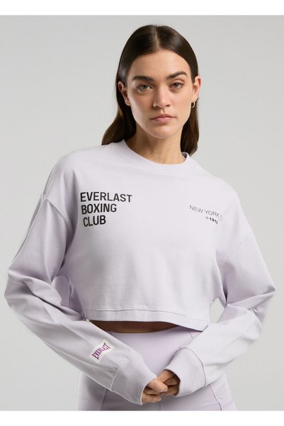 EVERLAST Boxing Club Lila Oversize Uzun Kollu Kadın T-shirt