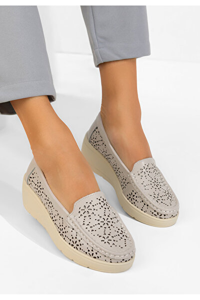 B T Shoes Women's Leather loafers Ysaia gray