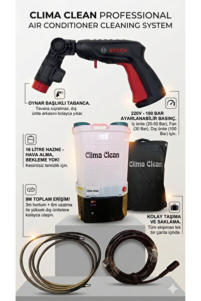CLİMA CLEAN ELEKTRİKLİ KLİMA TEMİZLEME POMPASI