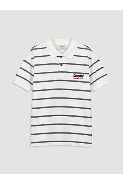 LC Waikiki RMZ GİYİM FARKİLYA Tricou cu dungi pentru băieți cu guler tip Roba