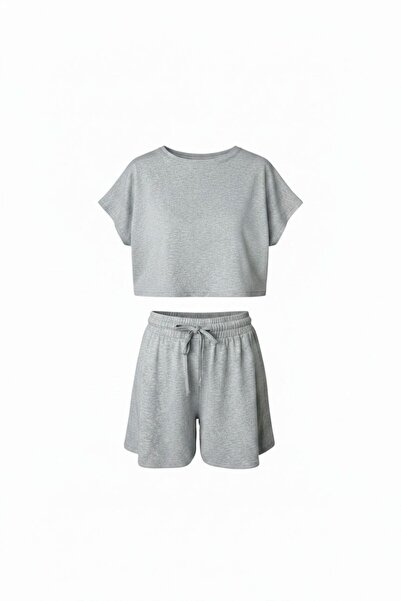 LYVEAN Single Jersey Flared Shorts Crop Set