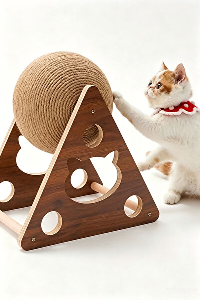 Meng tuo Triangle stable cat scratching ball rotatable sisal claw grinder cat...