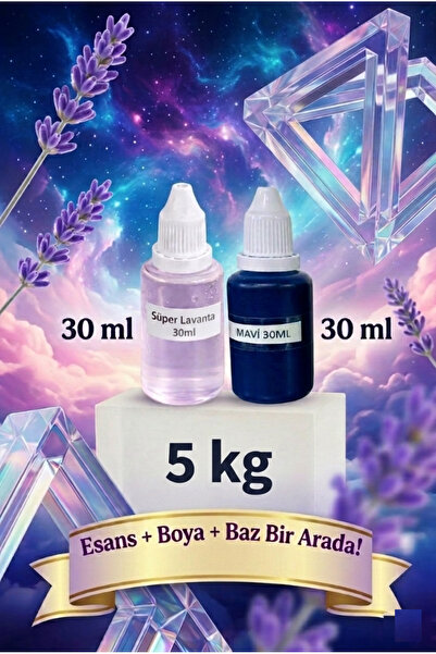 Organik Hekim 5 KG Şeffaf Sabun Bazı Mavi Boya Lavanta Esanslı Gliserin Sabun...