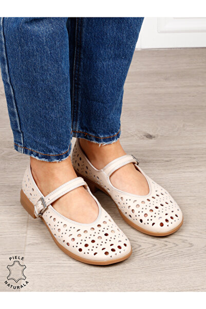 ANGEL BLUE Balerini dama din piele naturala Intoarsa cu barete SI DESIGN UNIC...