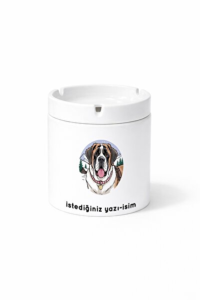 Kirbi Reklam Animal Saint Bernard Mountain Dog Double Sided Printed Ashtray A...