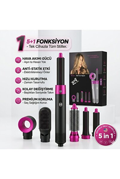 Premium 5+1 in 1 Hot Air Styler Hair Styler – Professional Hair Dryer & Curli...