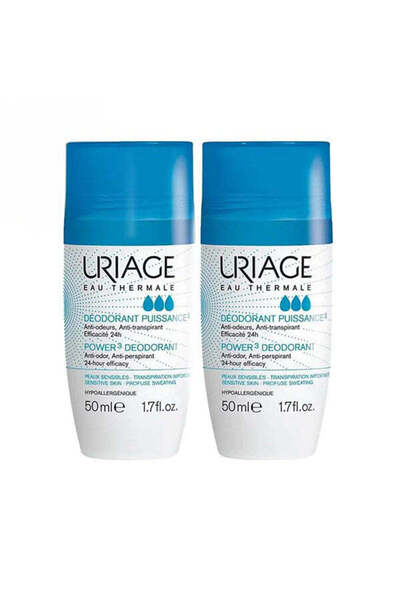 Uriage Roll-On Deodorant for Severe Perspiration 50 ml x2