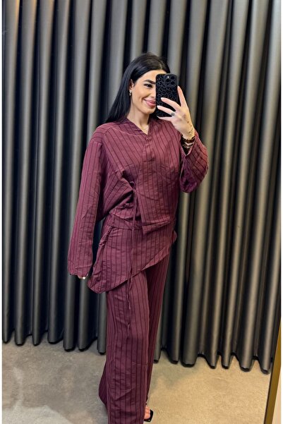 Nisam Tencel Trousers Front Tie Set