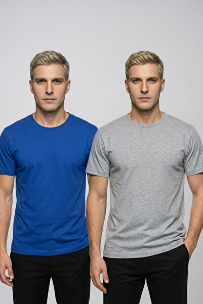 fevien Advantageous 2-Pack Men's Crew Neck Short Sleeve Basic T-Shirt Casual ...