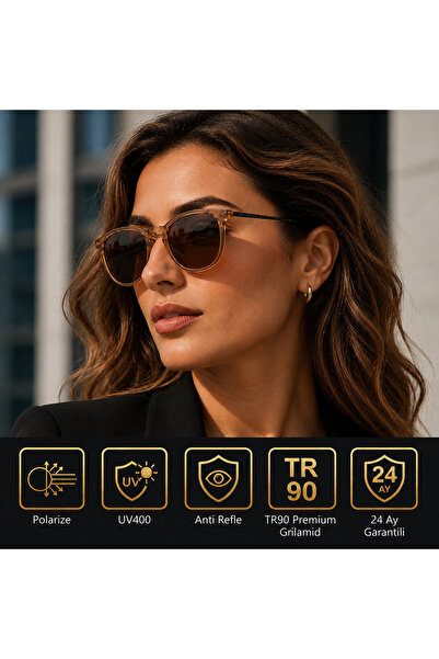 EXELİNE COL 116 نظارات شمسية نسائية مستقطبة من سلسلة جديدة-مقبض من التيتانيوم...