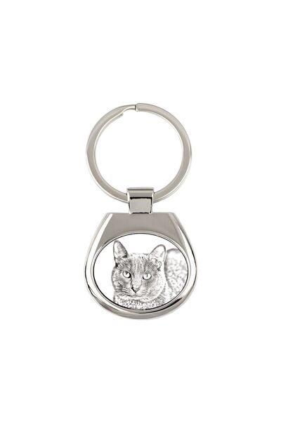 Art - Dog Art-Dog Breloc Personalizat cu Pisică Korat – Pandantiv din Metal A...