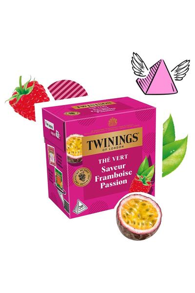 Twinings Raspberry and Passion Fruit Flavored Green Tea 20 Cups of Bags