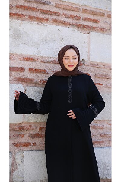 Moda İncir KOLU PİLİSELİ ZARİF TAŞLI FERACE