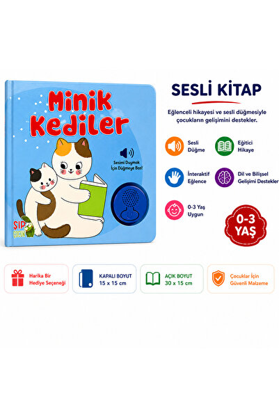 Espri Toys MİNİK KEDİLER ÇOCUK SESLİ KİTAP EĞİTİCİ HİKAYE KİTABI