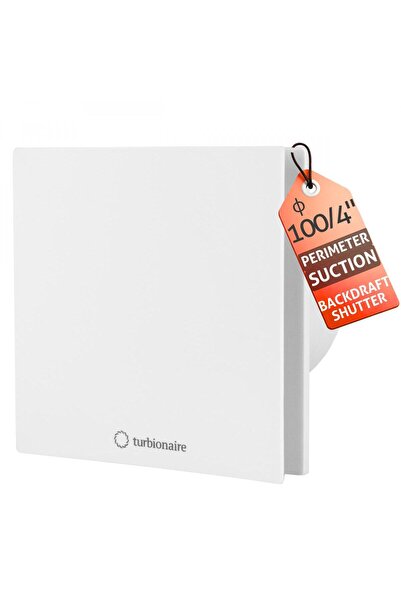 Turbionaire Bathroom fan ARTE 100 SW, White, Non-return valve, Perimeter suct...