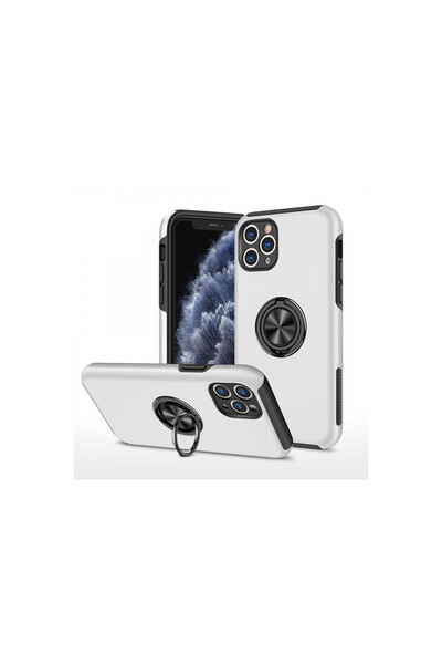 TakÇalıştır iPhone 11 Pro Max Compatible Case Elite Ring Cover - Silver