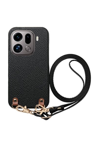 sscase Litchi Texture Σκληρή Θήκη με Λουράκι Black (Oppo Find X9 Pro 5G)