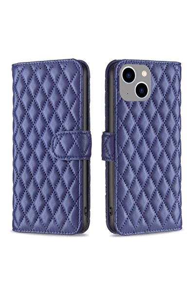 sscase Puff Rhombus Θήκη Πορτοφόλι Blue (Apple iPhone 15 Plus)
