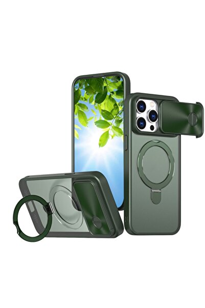 sscase Sliding Camshield Σκληρή Θήκη με Δαχτυλίδι Green (Apple iPhone 15 Pro ...