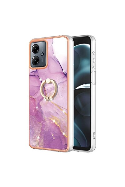 sscase Electroplating Σκληρή Θήκη με Δαχτυλίδι Purple 001 (Motorola Moto G14)