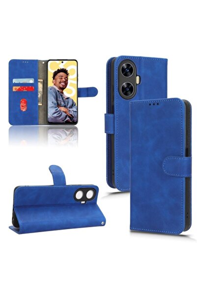 sscase Skin Feel Magnetic θήκη Πορτοφόλι Blue (Realme C55)
