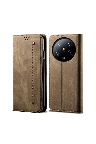 sscase Denim Texture Θήκη Βιβλίο Khaki (Xiaomi 14 Ultra 5G)