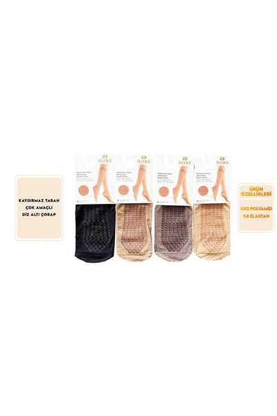 HARMAN TEKSTİL Non-Slip Sole Tawaf Umrah Socks Knee-Length 3-Piece Set