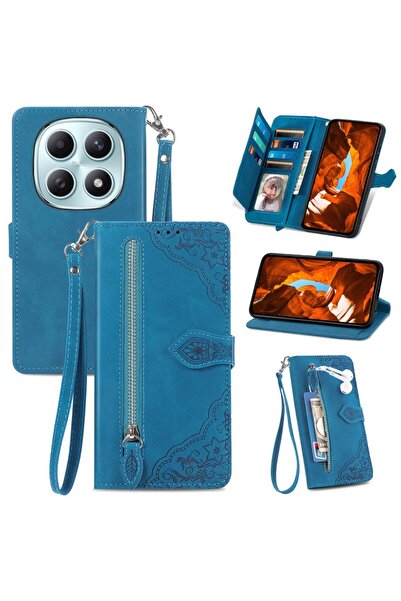 sscase Flower Zipper Θήκη Πορτοφόλι Blue (Xiaomi Redmi Note 15 5G/Poco M8 5G)