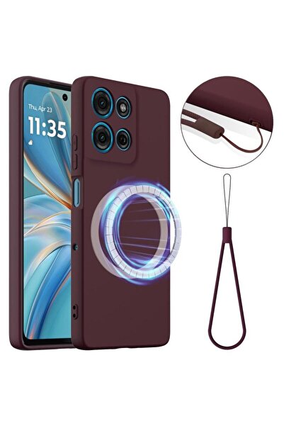 sscase MagSafe Solid Color Θήκη Σιλικόνης Wine Red (Motorola Moto G56 5G)