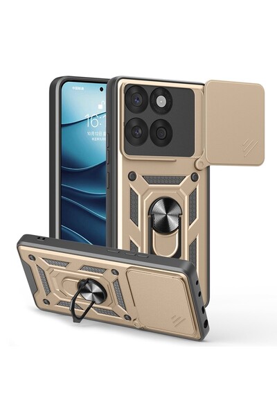 sscase Rotary Camera Lid Σκληρή Θήκη με Δαχτυλίδι Gold (Motorola Edge 60 5G /...