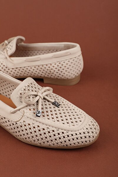 Gondol Pantofi de damă din piele naturală, casual, perforați, tip balerină, h...