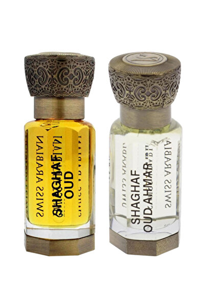 SWISS ARABIAN Shaghaf Oud & Shaghaf Oud Ahmar Unisex Perfume Oil 12ml + 12ml ...