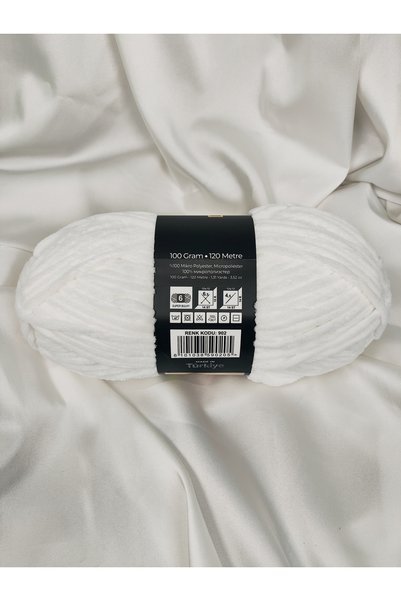 Sultan Dream Soft Velvet White Hand Knitting Yarn 100Gr. 120 Meters. (1 Piece) - Color: 902