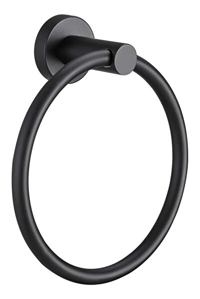 The Bros Matte Black Towel Ring for Bathroom 1 Pack, Kitchen Bath Towel Holde...