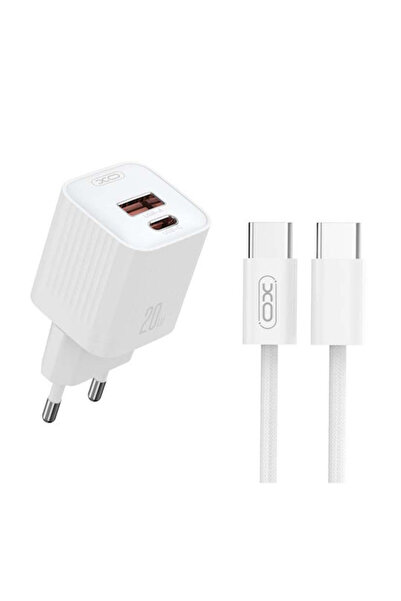Xo Φορτιστής με θύρα USB-A και θύρα USB-C και καλώδιο USB-C - USB-C, 20W Powe...