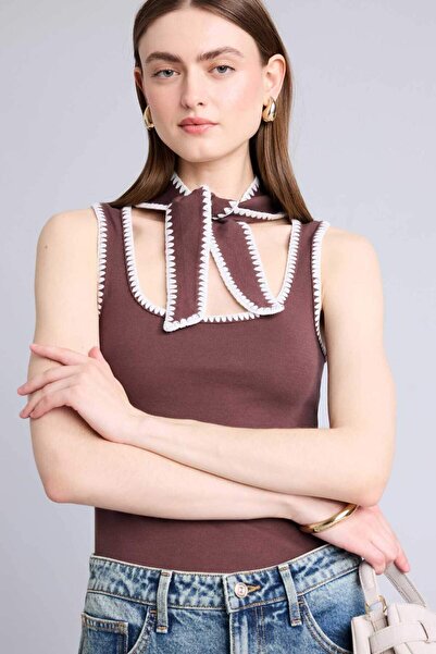 DeFacto Slim Fit Halter Neck Round Neck Ribbed Undershirt H3680Ax26Sm