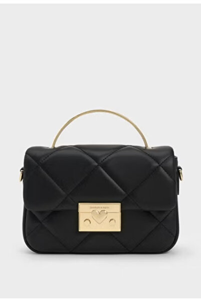 B2D Quilted Boxy Rectangular Tote -Black
