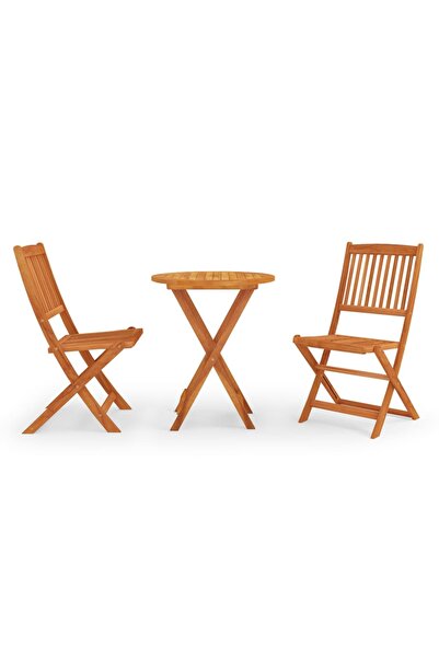 vidaxl 3-piece folding outdoor furniture set, solid eucalyptus wood