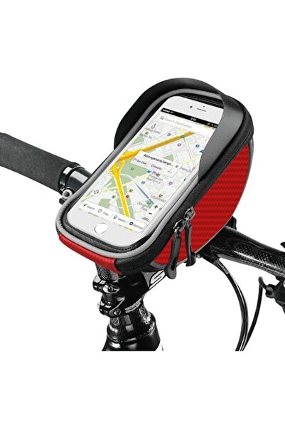 CBR Geantă impermeabilă pentru ghidon de bicicletă cu compartiment pentru tel...