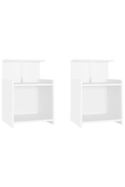 vidaxl Noptiere, 2 buc., alb, 40x35x60 cm, PAL