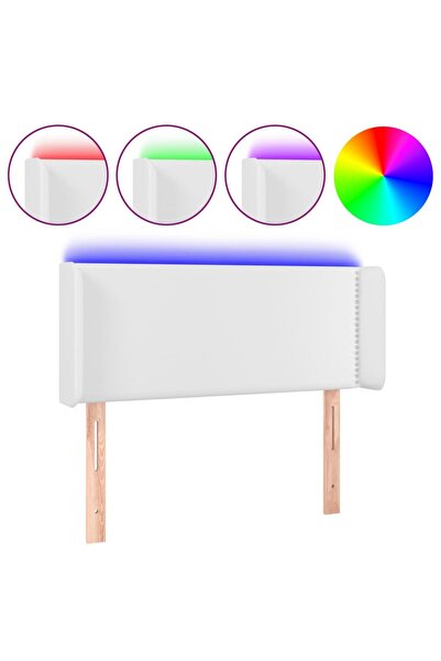 vidaxl LED headboard, white, 103x16x78/88 cm, eco- Leather