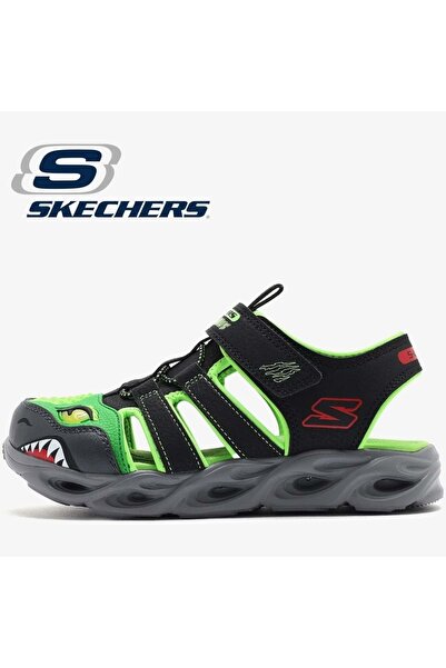 SKECHERS Thermo-splash-Hydro-flare 400613L Işıklı Ortopedik Çocuk Sandalet YEŞİL