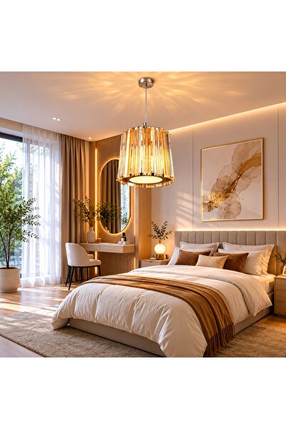 proled Prestige A8007-1 Suspended Crystal Chandelier, with LED and remote con...