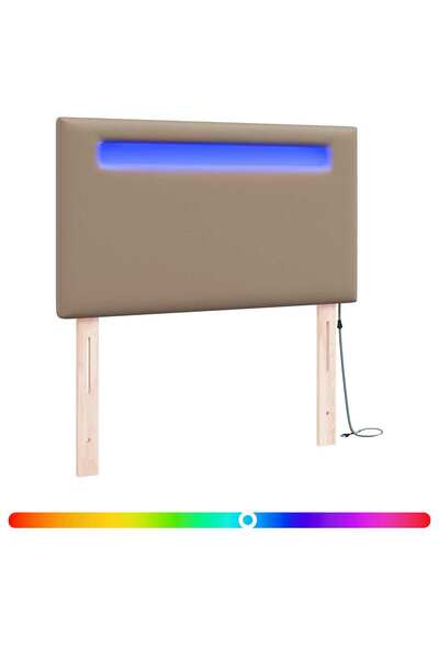 vidaxl Cappuccino LED baseboard 90 cm Artificial Leather