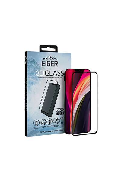 EIGER Folie iPhone 12 Pro Max Sticla Curbata 3D Transparentă Neagră