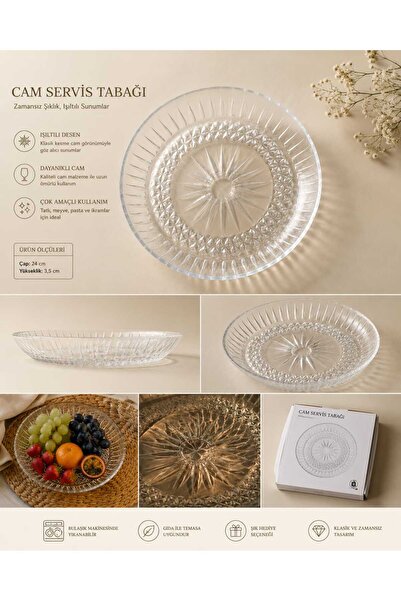 kurt41 Set of 2 Transparent Presentation Salad Bowls 24 cm – Fruit Serving Bo...
