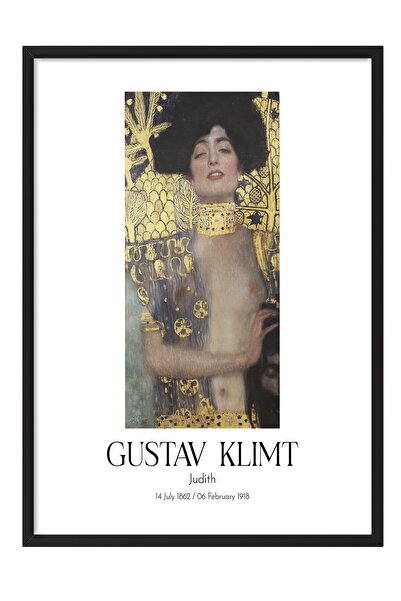Postifull Gustav Klimt - Judith, Black Framed Artwork, Art Series No:111976