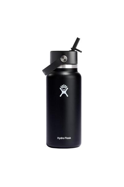 Hydro Flask Термос бутилка от черна неръждаема стомана с широко гърло, 950 мл