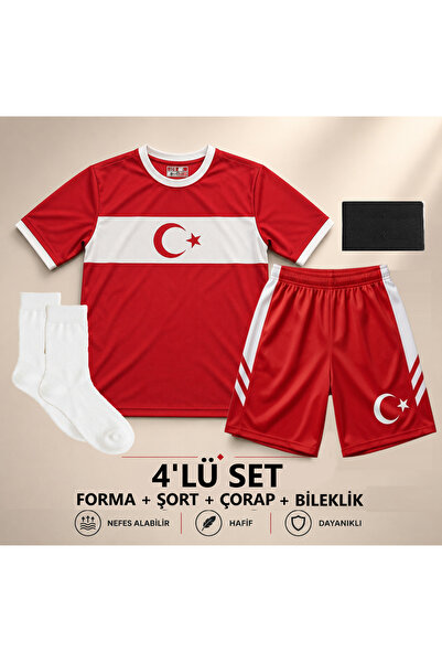 The RAVEN Premium Türkiye Serisi Çocuk Futbol Forması 4 PARÇA