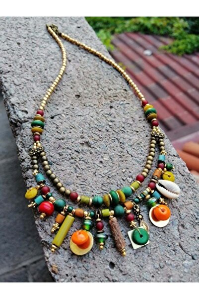 Bozhi Necklace Glass Beads Business Woman Style